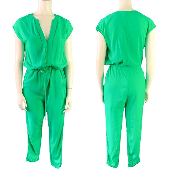 Vero Moda Pants - VERO MODA GREEN SUMMER SLEEVELESS SIDE POCKETS OVERALL JUMPSUIT  WOMEN SIZE 38